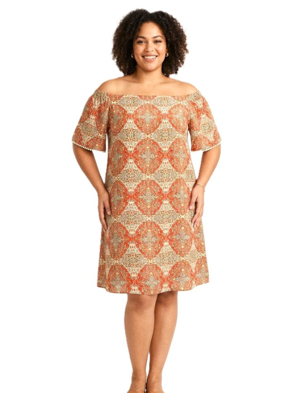 EMMA & MICHELLE Off-the-Shoulder Dress. Plus Size 3X